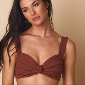 Montce Swim Hayden bikini Top and Uno bikini Bottom in Chocolate Rib